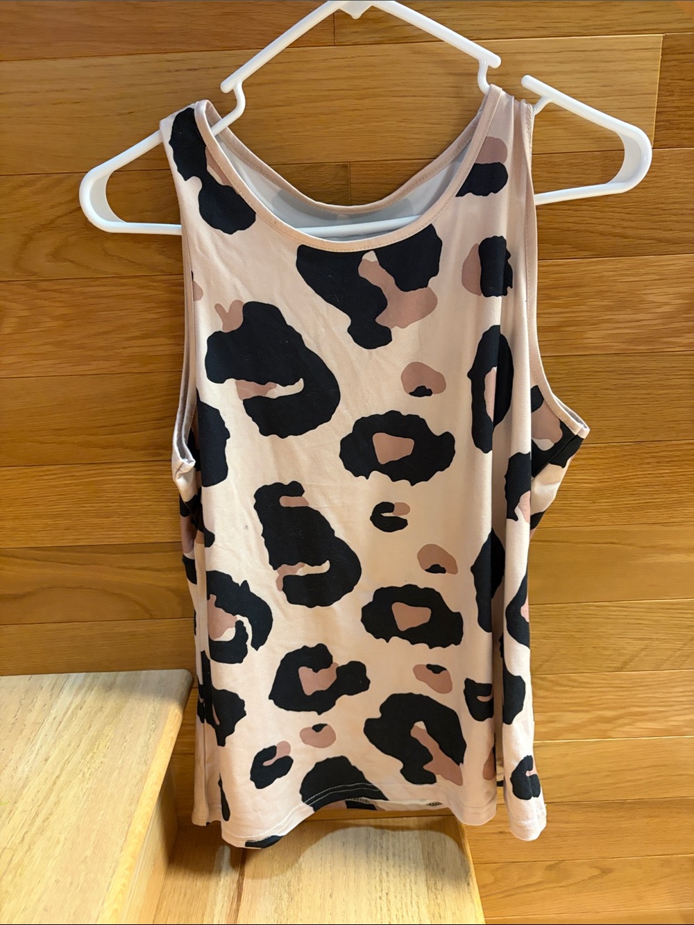 SHEIN Pink and Black Leopard Print Tank Top
